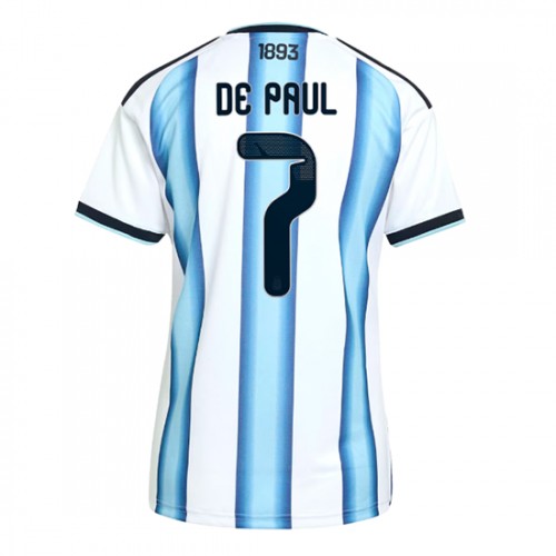 Fotbalové Dres Argentina Rodrigo De Paul #7 Dámské Domácí MS 2026 Krátký Rukáv